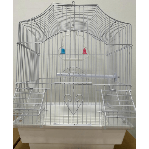 METAL BIRD CAGE A112 CM 28X38X21 - WHITE METAL BIRD CAGE A112 CM 28X38X21 - WHITE